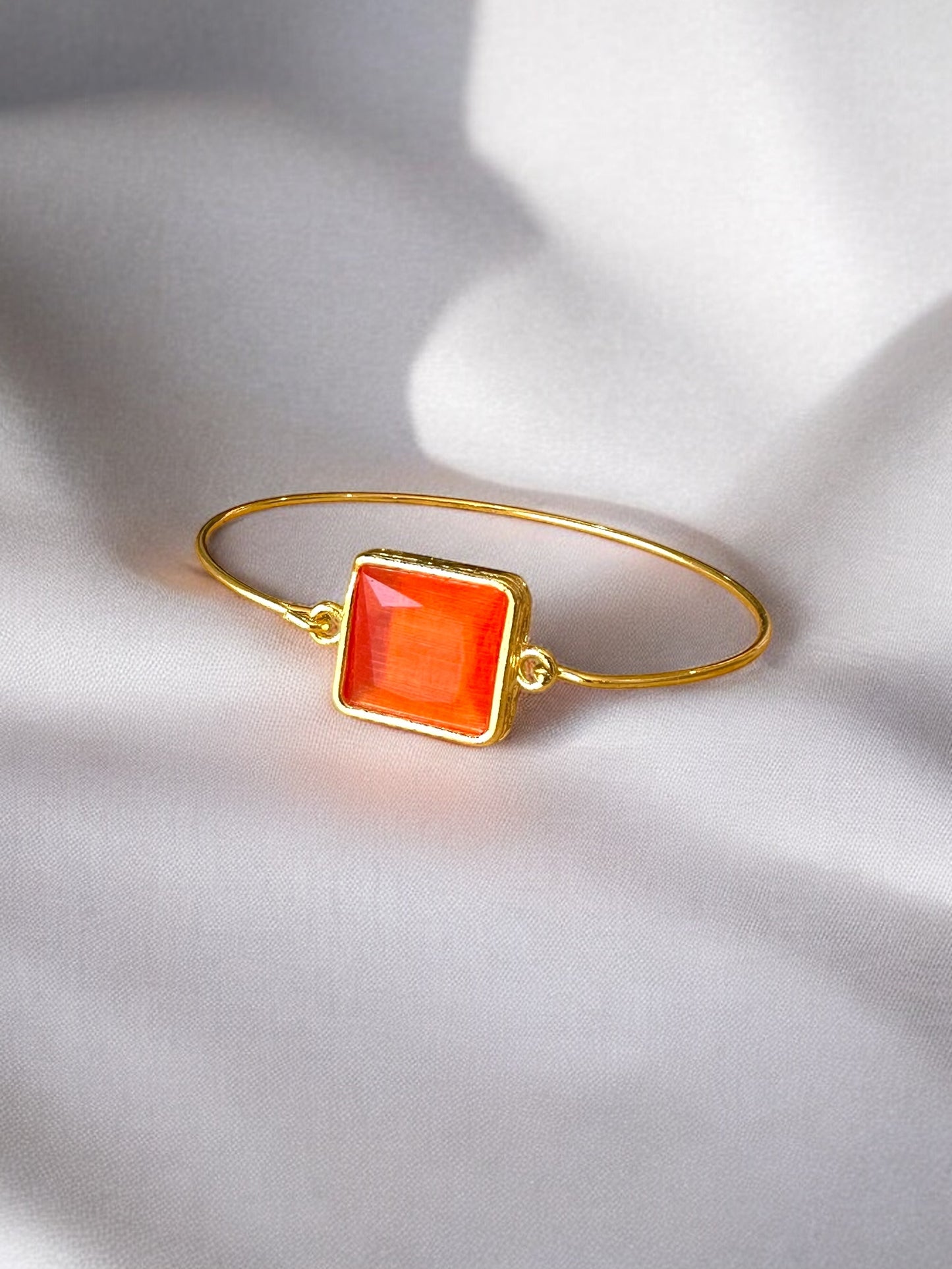 Brazalete cristal natural naranja