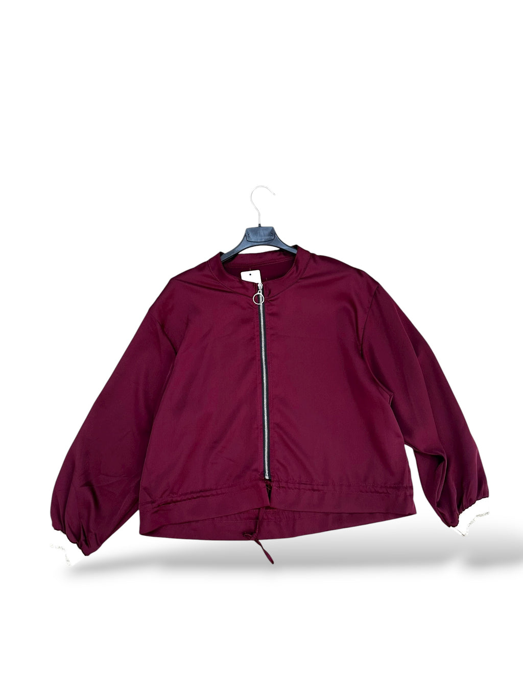 Bomber satinada Burdeos