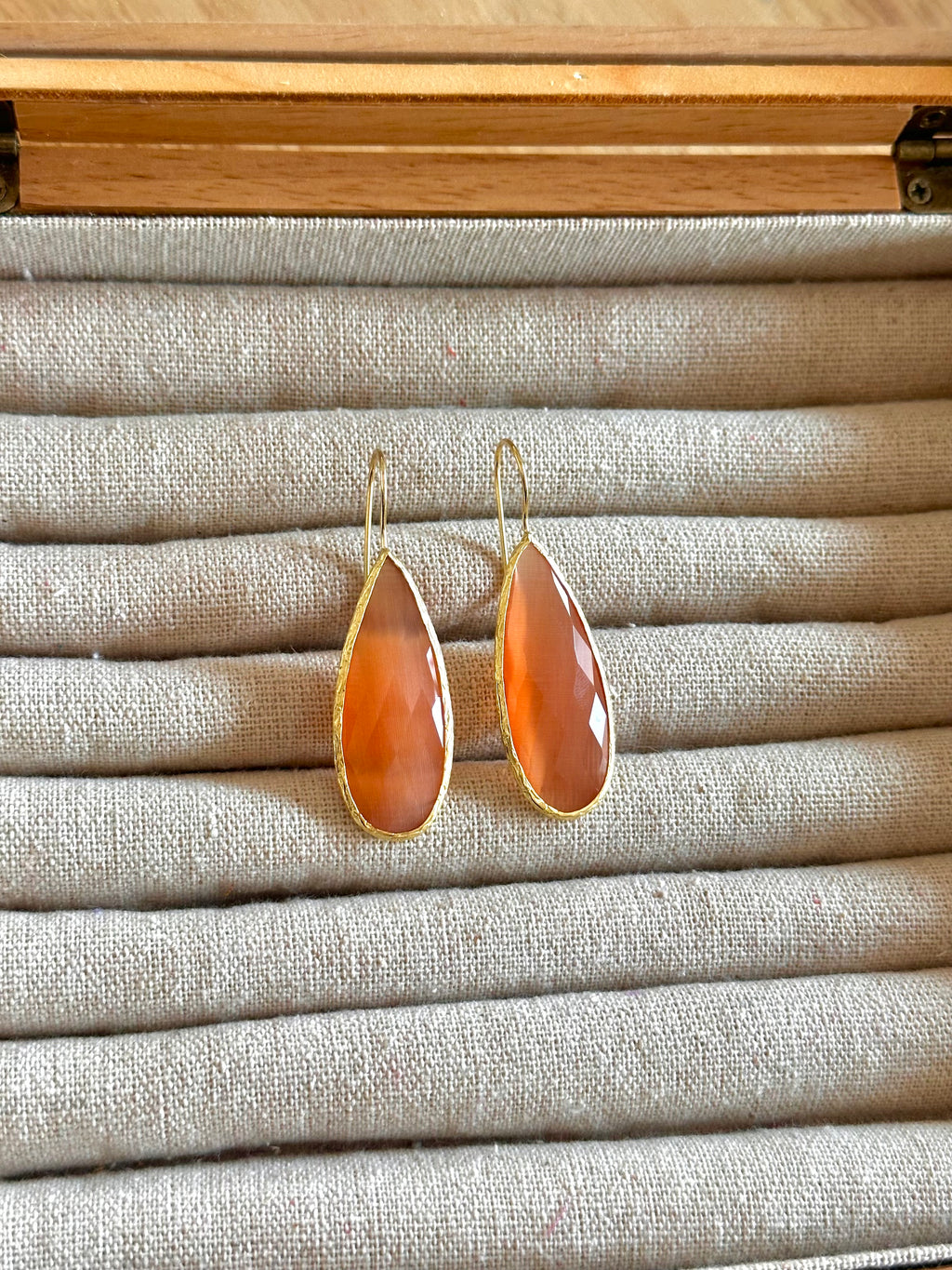 Pendientes lagrima big naranja