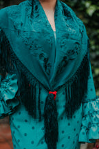 Mantoncillo Fantasía Verde Botella