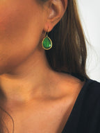 Pendiente lágrima cristal esmeralda