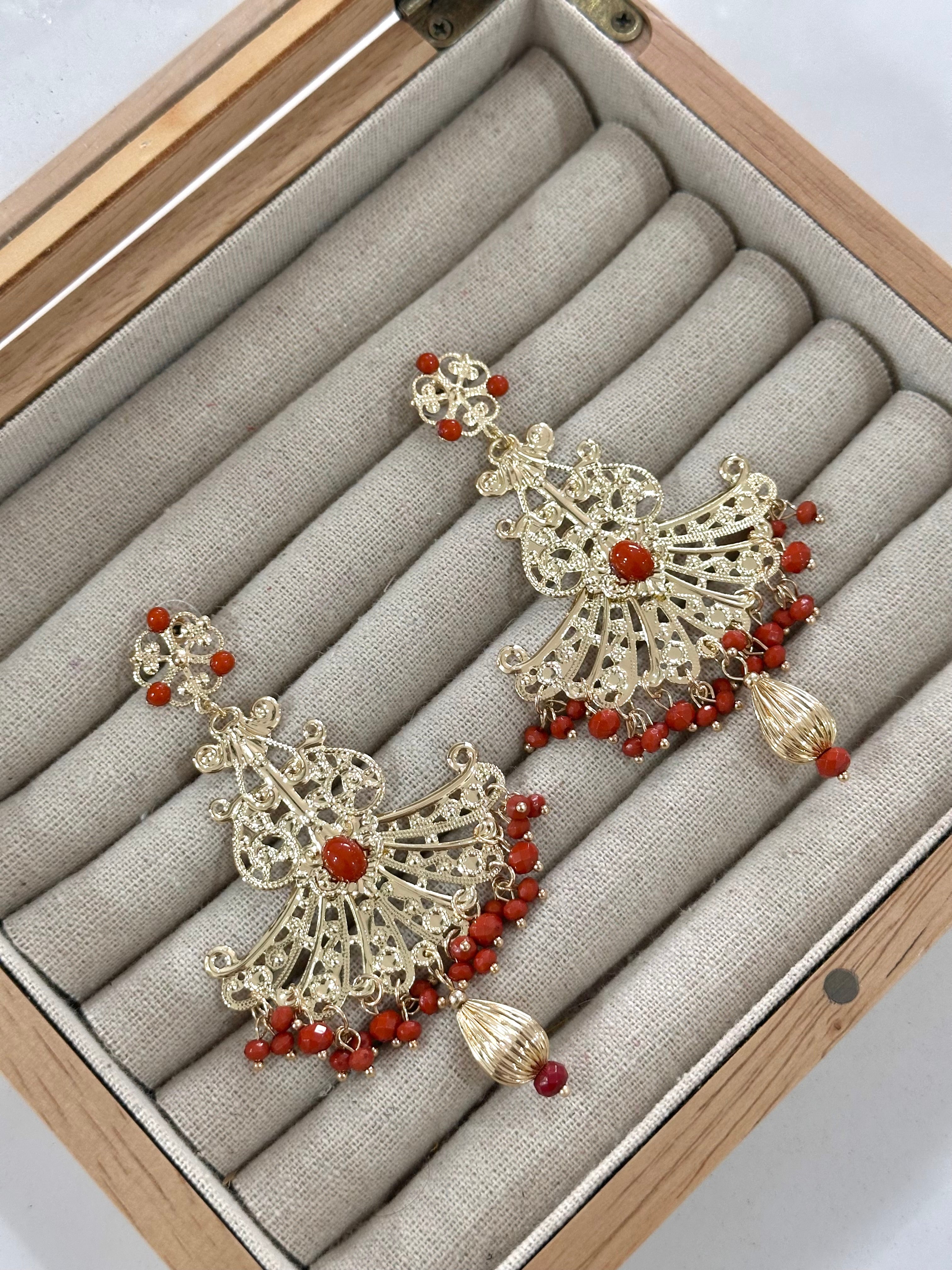 Pendientes Triana teja