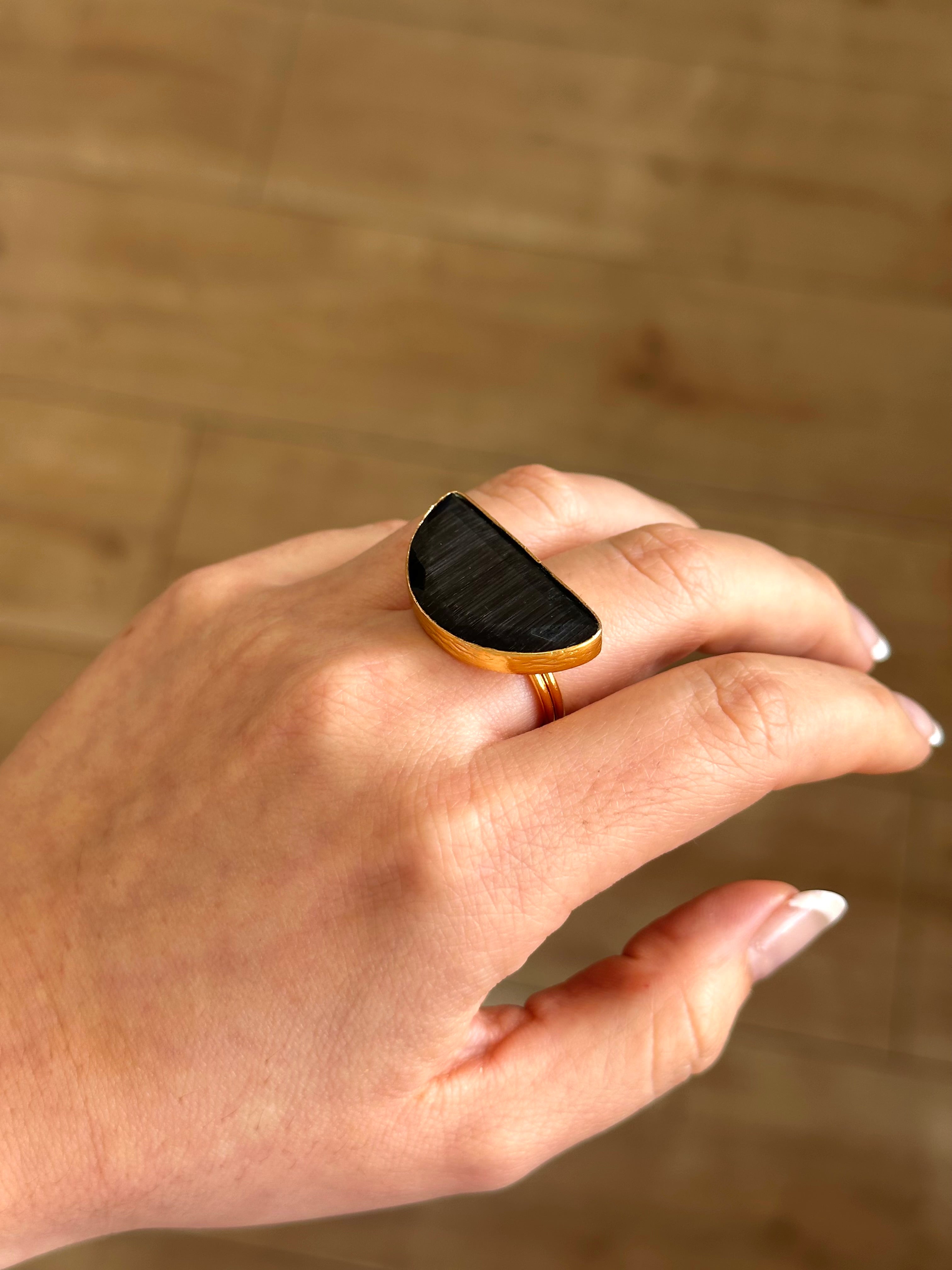 Anillo Afrodita Maxi Negro