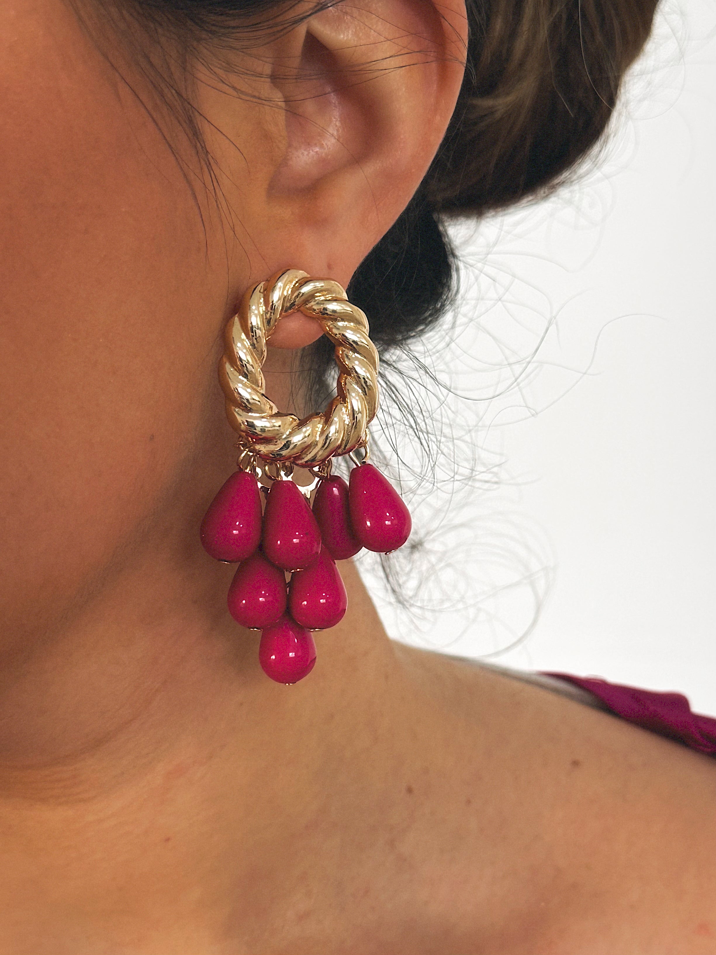 Pendientes Cascada Buganvilla/freson