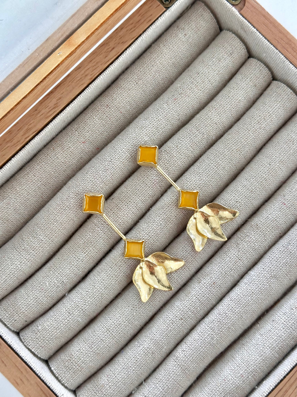 Pendientes Tulipán Mostaza