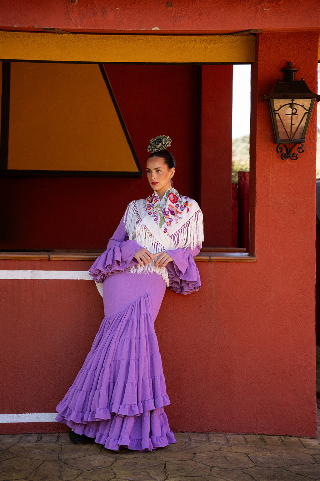 Vestido de flamenca - Modelo Lola Plumeti Lila