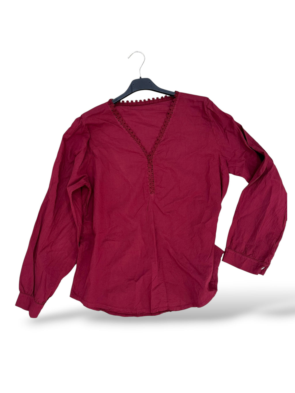 Blusa básica detalle Burdeos