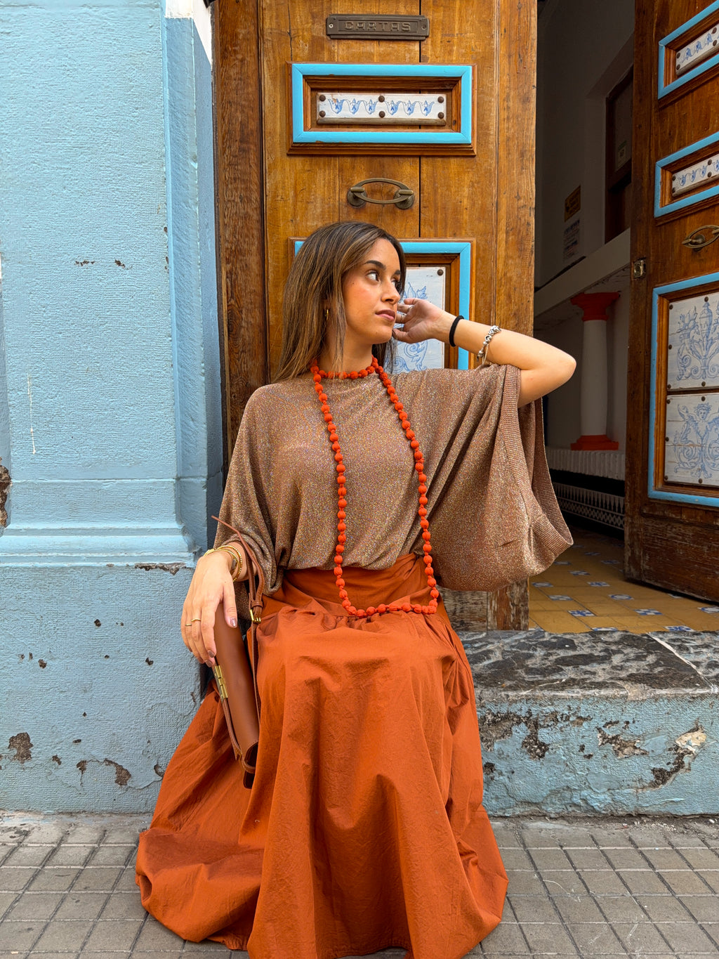 Collar Bolas Naranja