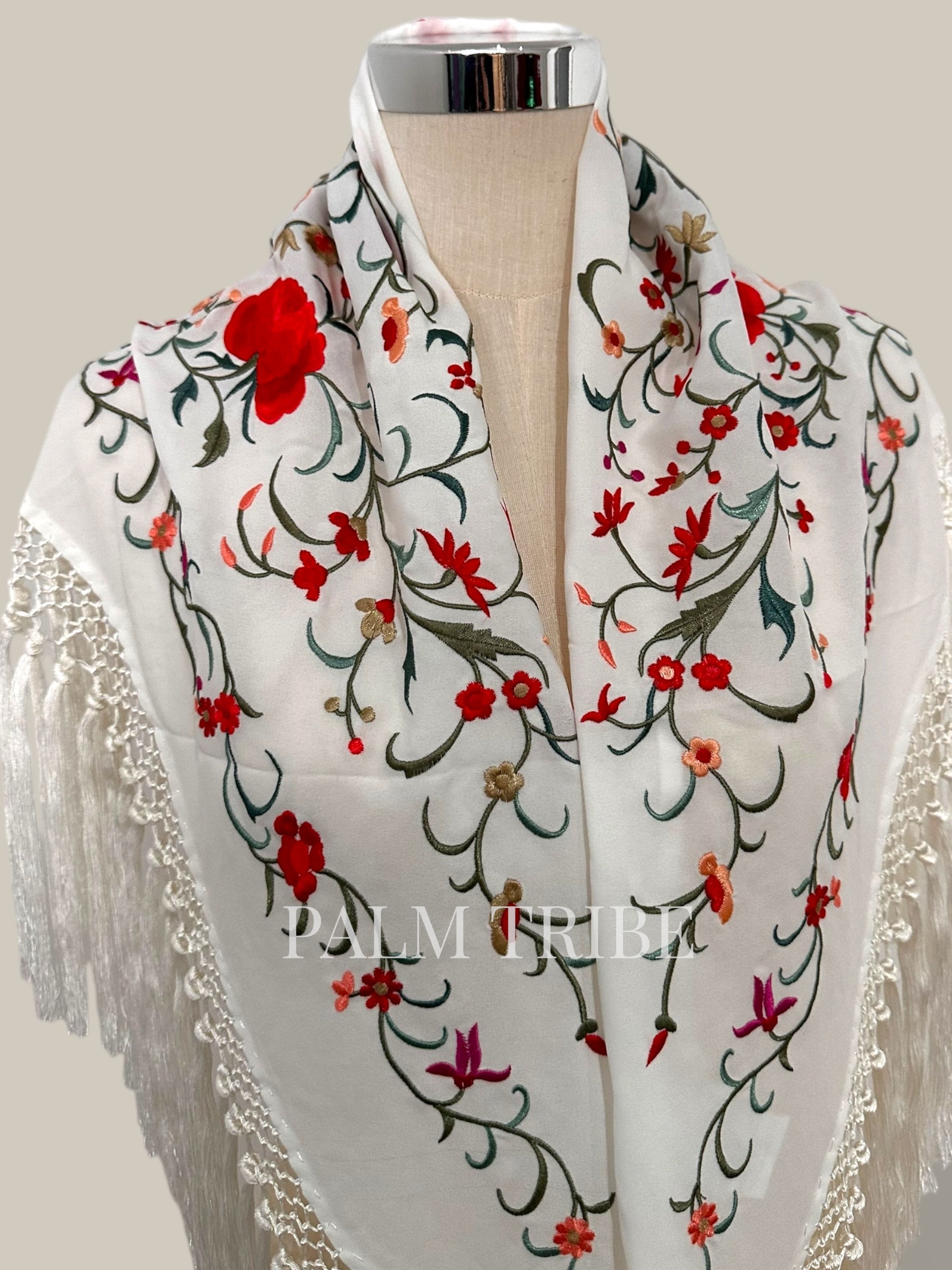 Mantoncillo Jaleo Blanco con rojo