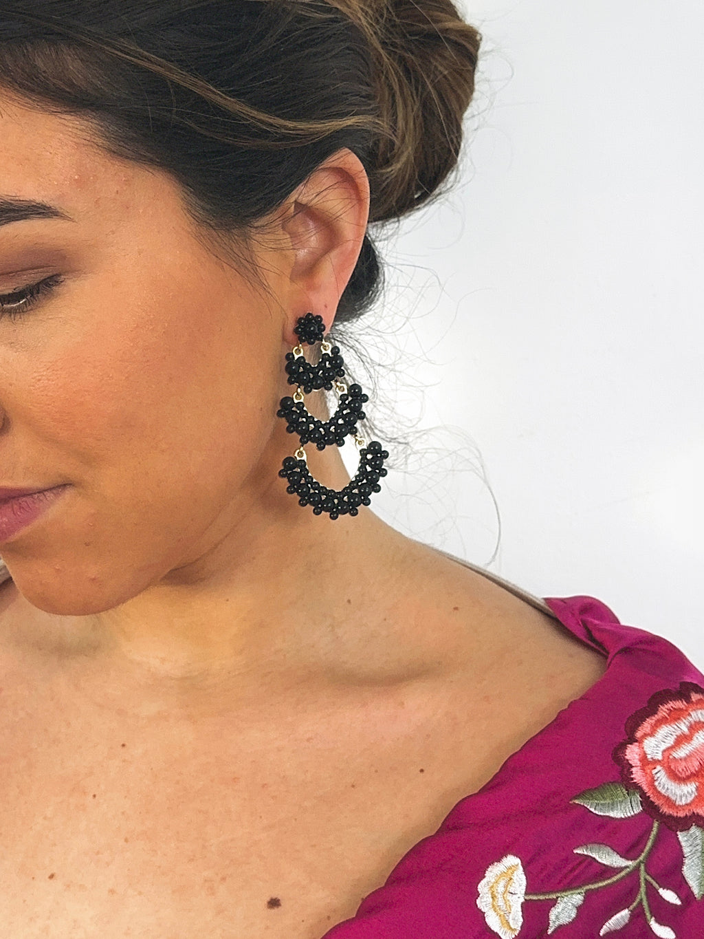 Pendientes Solera negro