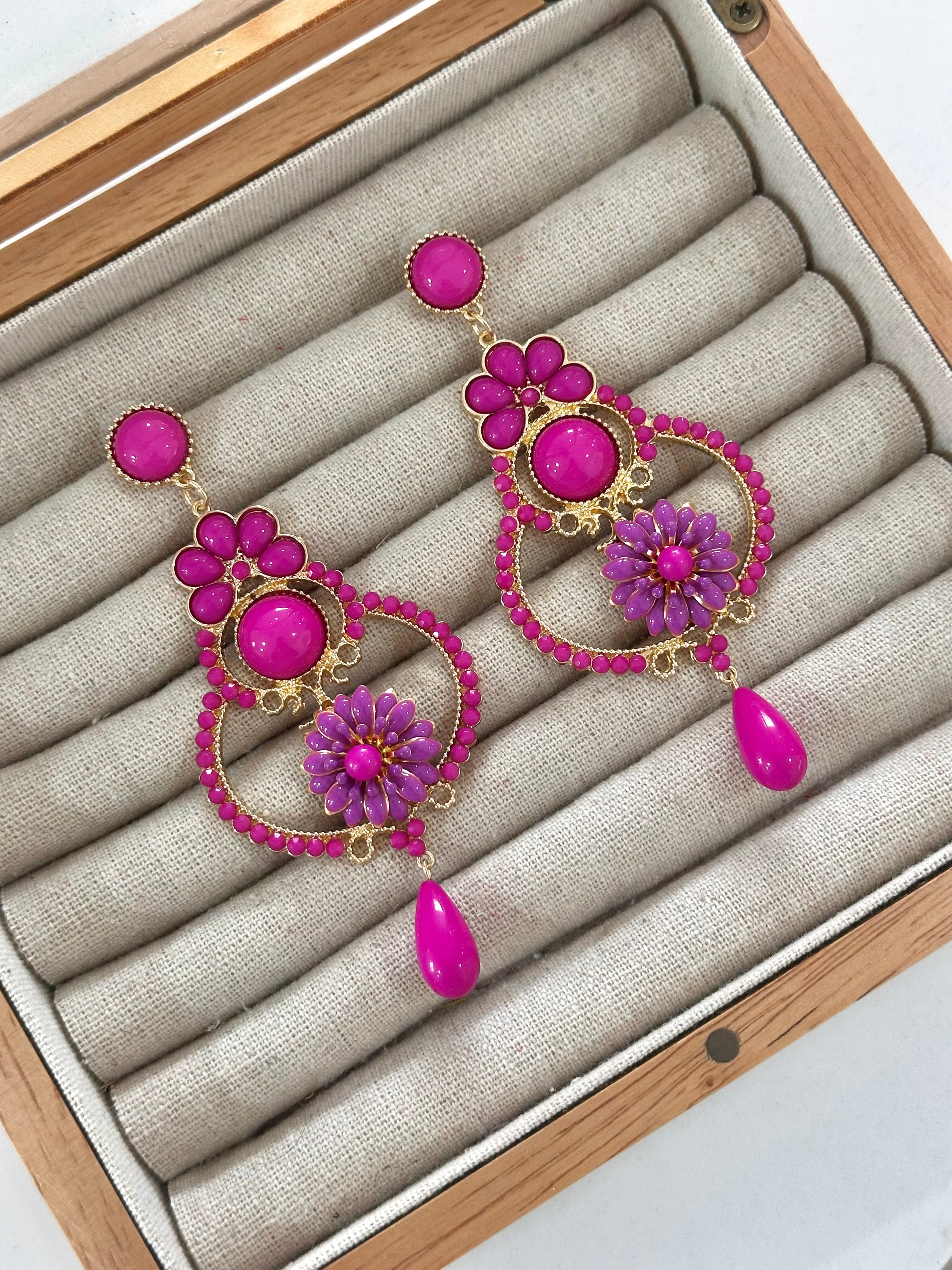 Pendientes Manuela Buganvilla