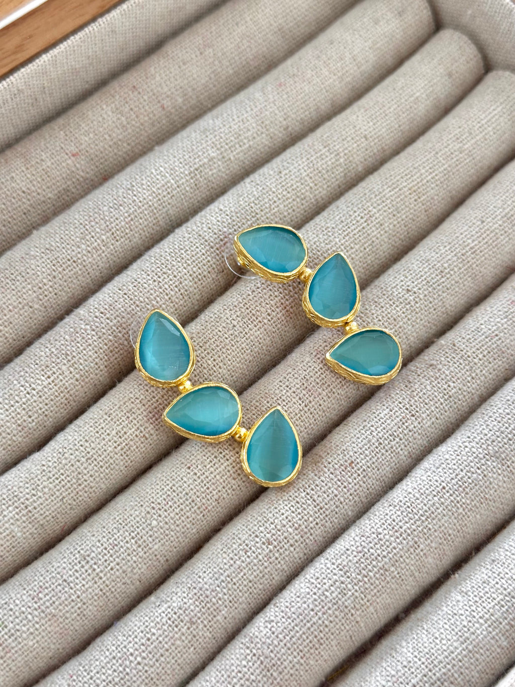 Pendientes Trío Piedra Turquesa