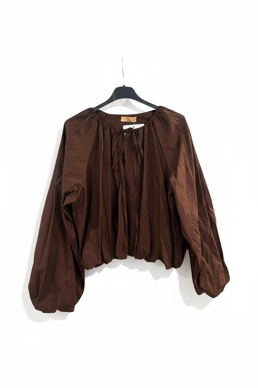 Blusa Abullonada Marrón