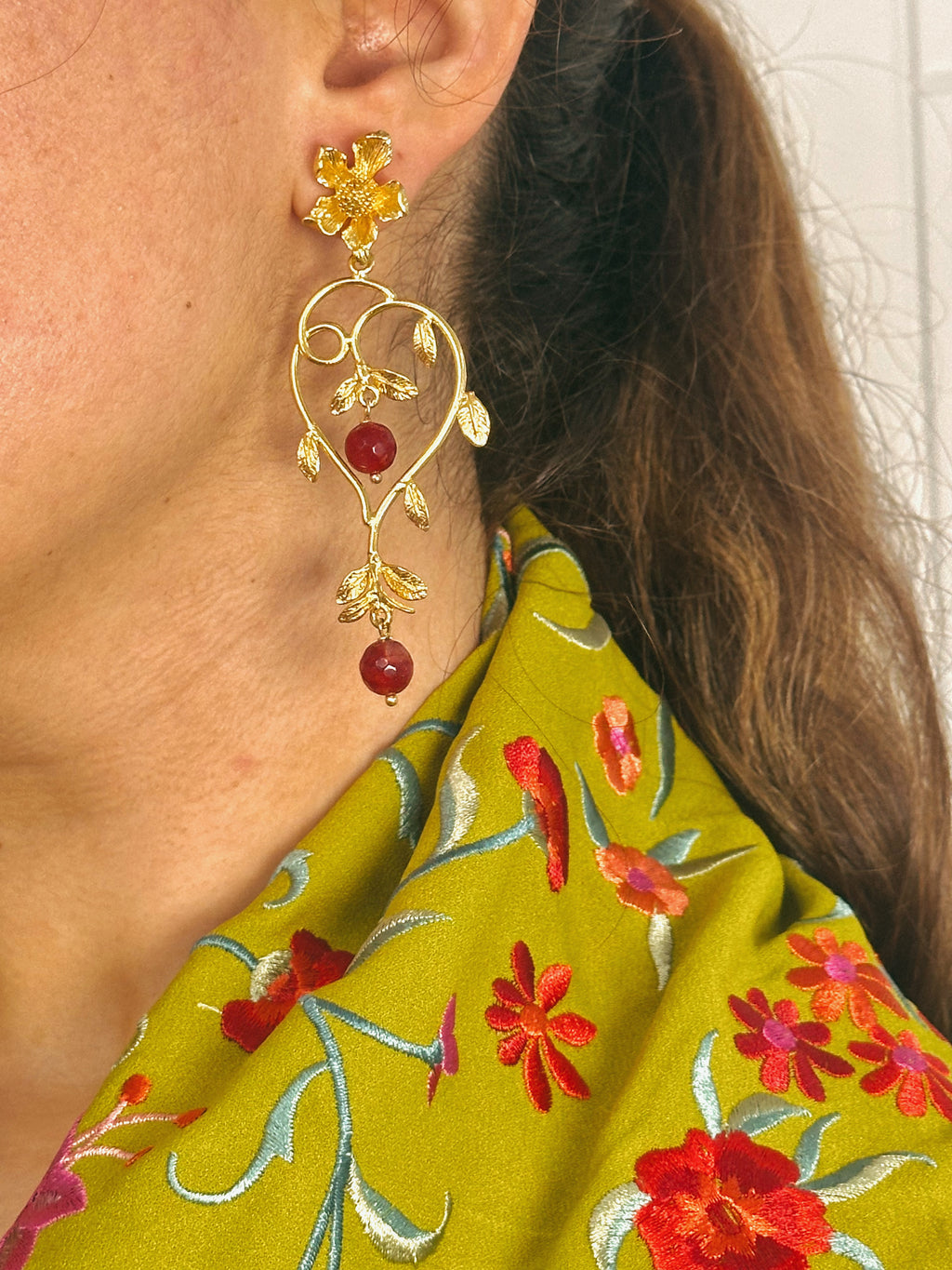 Pendientes Alicia Burdeos