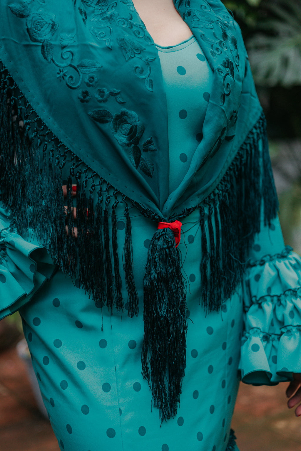 Mantoncillo Fantasía Verde Botella