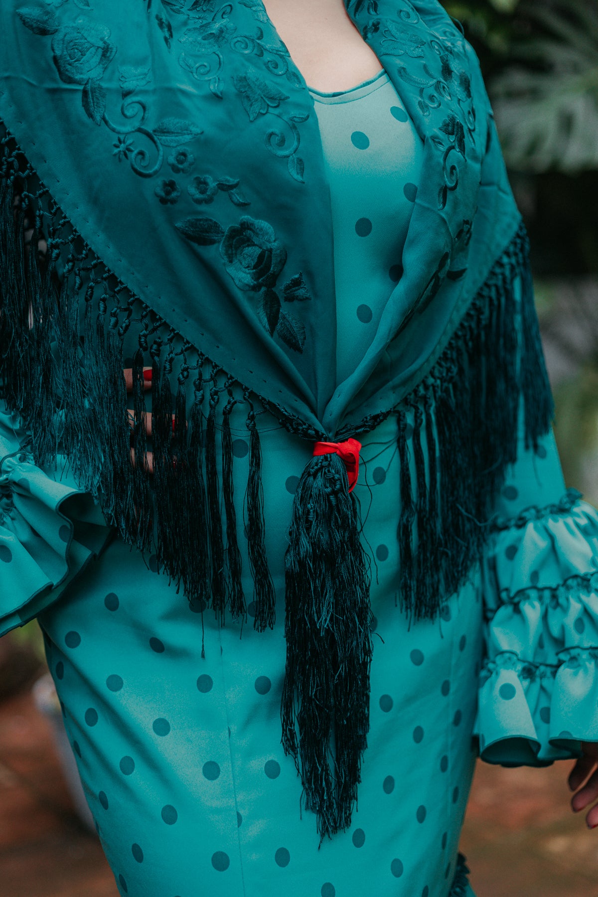 Mantoncillo Fantasía Verde Botella