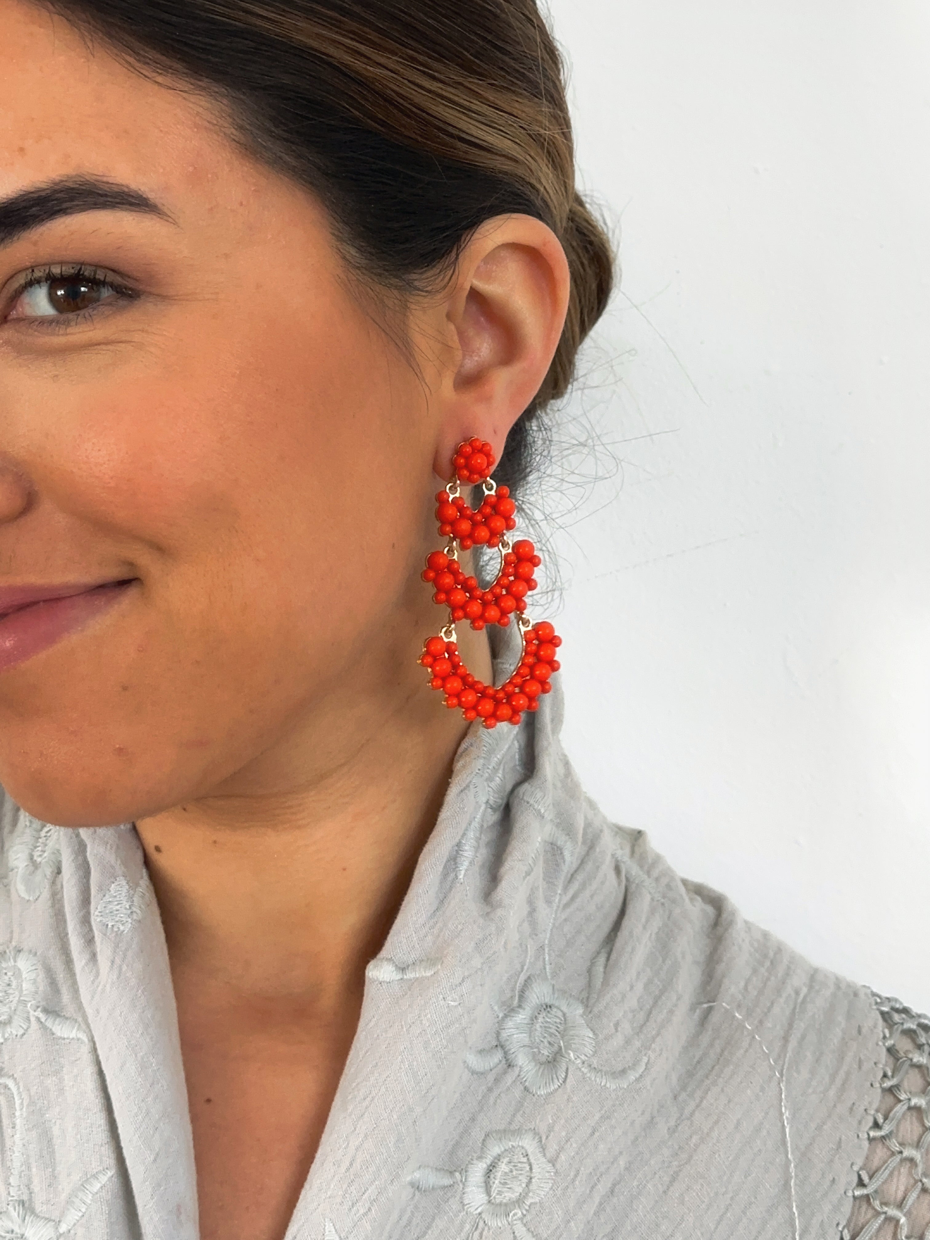 Pendientes Solera Naranja Rojizo