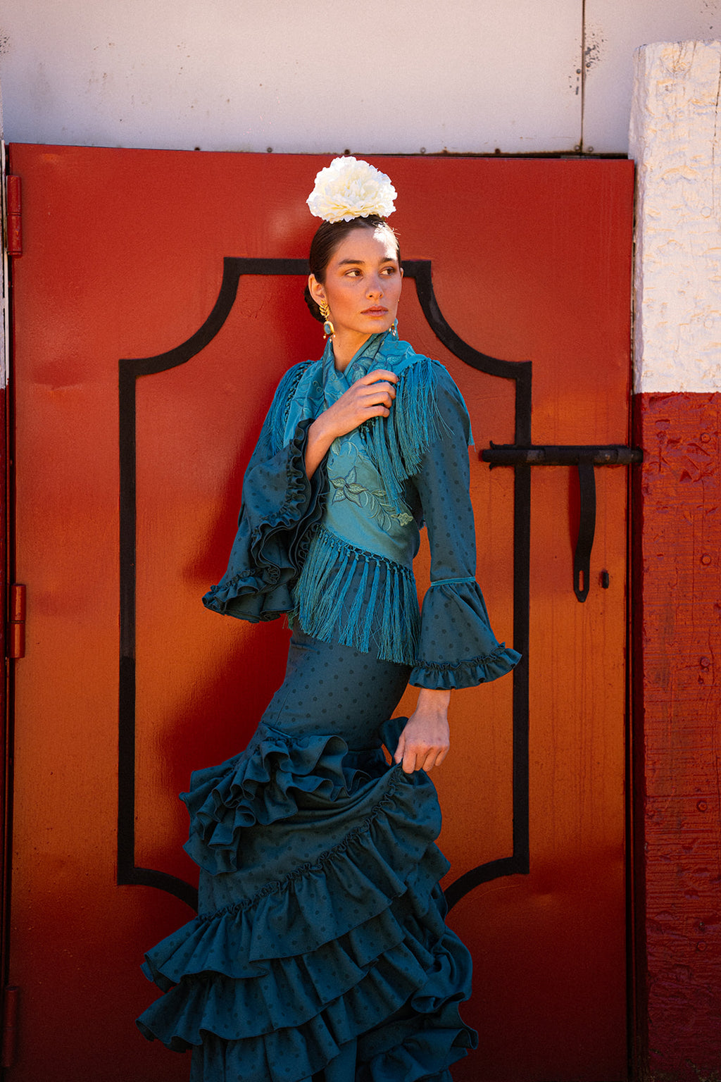 Traje de Flamenca - Modelo Triana Turquesa Lunar