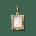 Medalla Virgen del Carmen nácar y circonitas