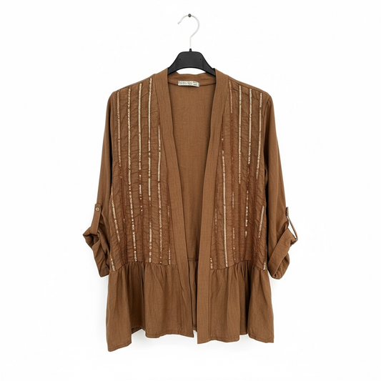 Chaleco Lentejuelas Camel