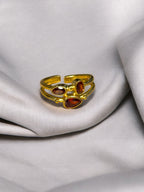 Anillo trío cristal circonita teja