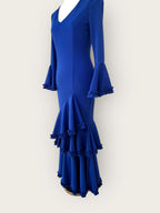 Vestido Carmesí Azul Eléctrico