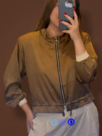 Bomber satinada dorada oscuro