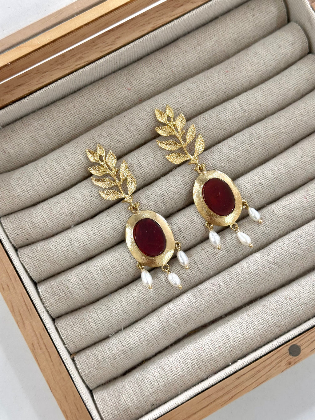 Pendientes Jerez Marrón