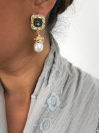 Pendientes Catalina Piedra Natural Gris verdosa