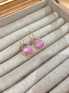 Pendiente lagrima rosa