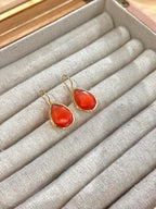 Pendientes lagrima naranja fuerte