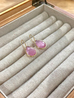 Pendiente lagrima rosa