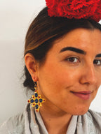 Pendientes Estrella Azul Marino y Rojo