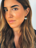 Pendiente abanico cristal blanco