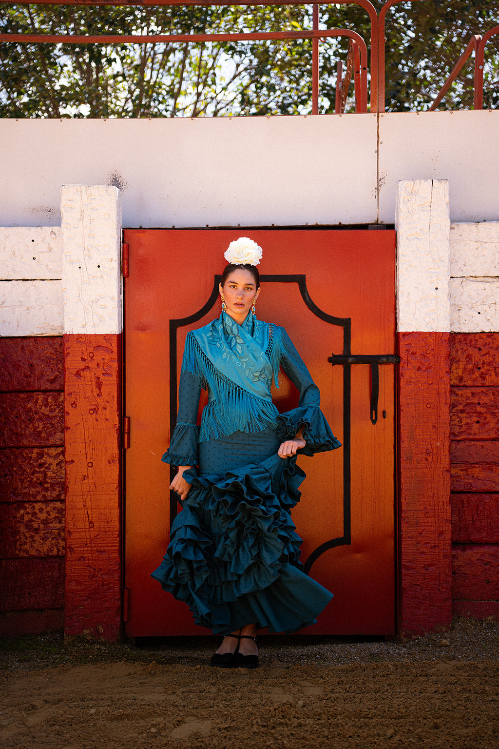 Traje de Flamenca - Modelo Triana Turquesa Lunar