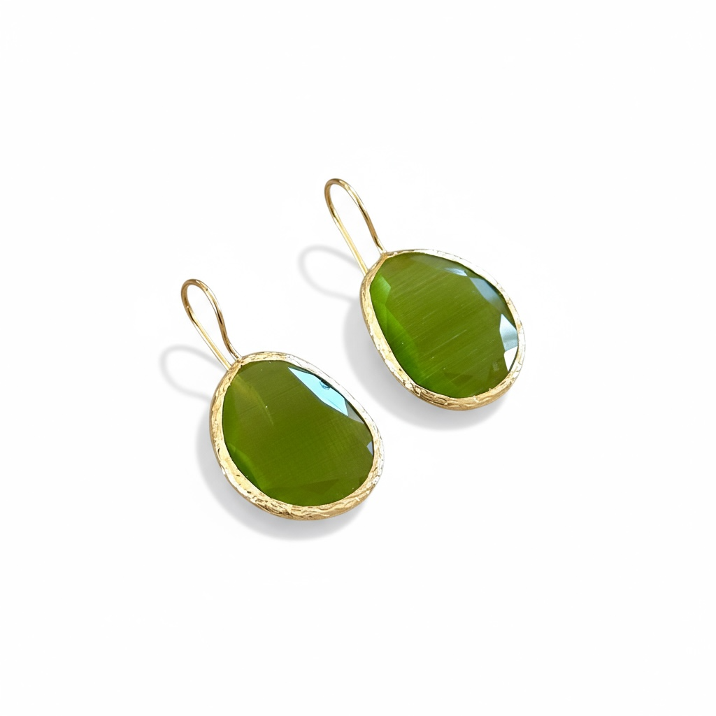Pendientes Óvalo Verde Oliva