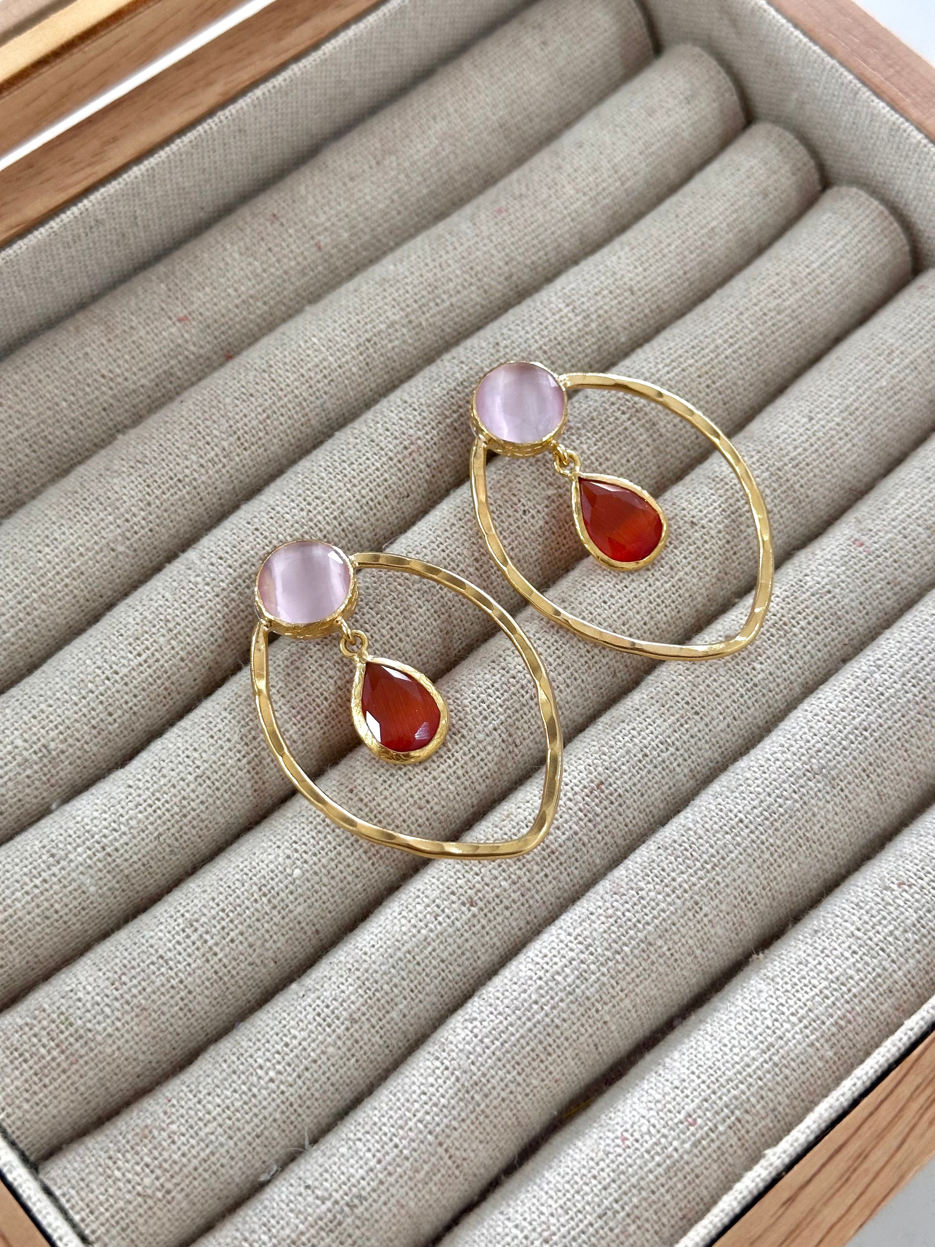 Pendientes Matilda Rosa y Naranja