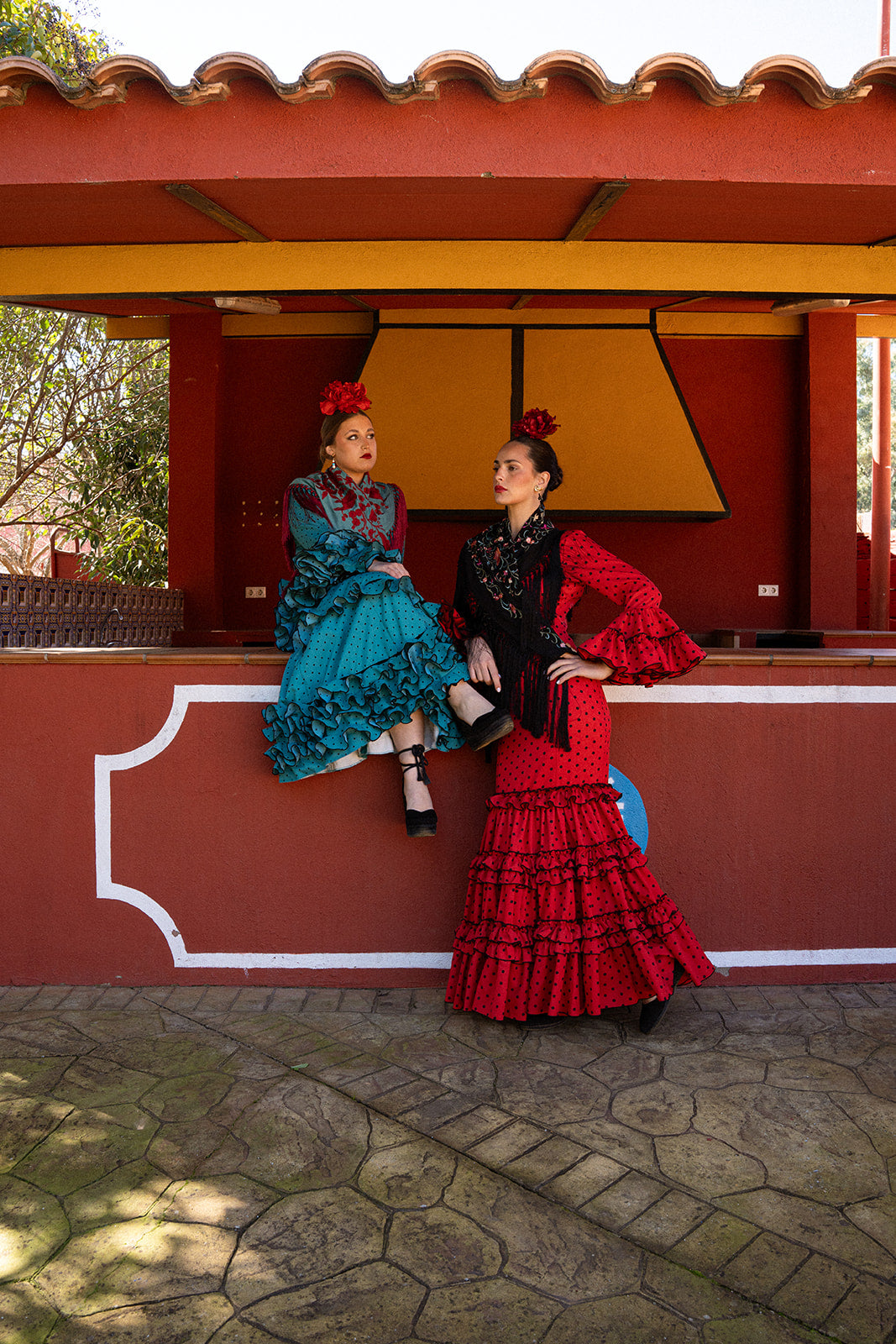 Traje de Flamenca - Modelo Clavel Rojo y Negro