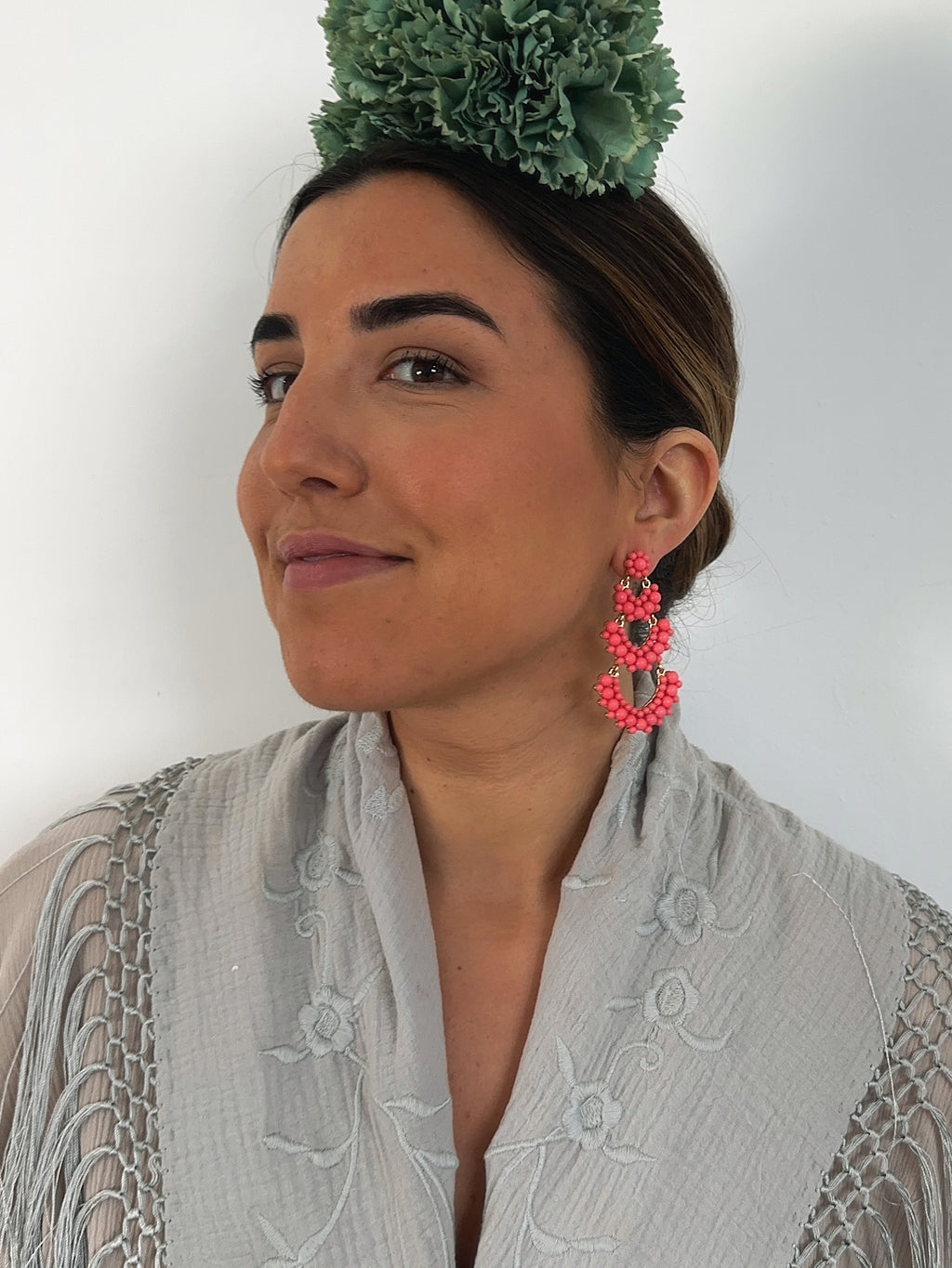 Pendientes Solera Rosa Coral