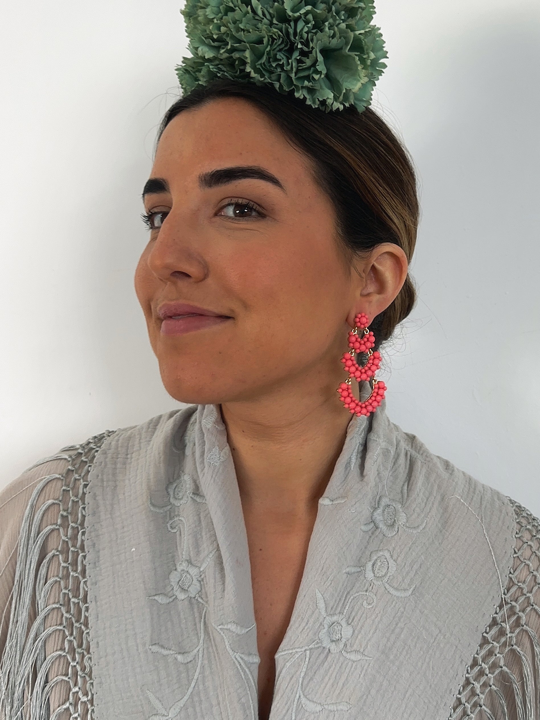 Pendientes Solera Rosa Coral