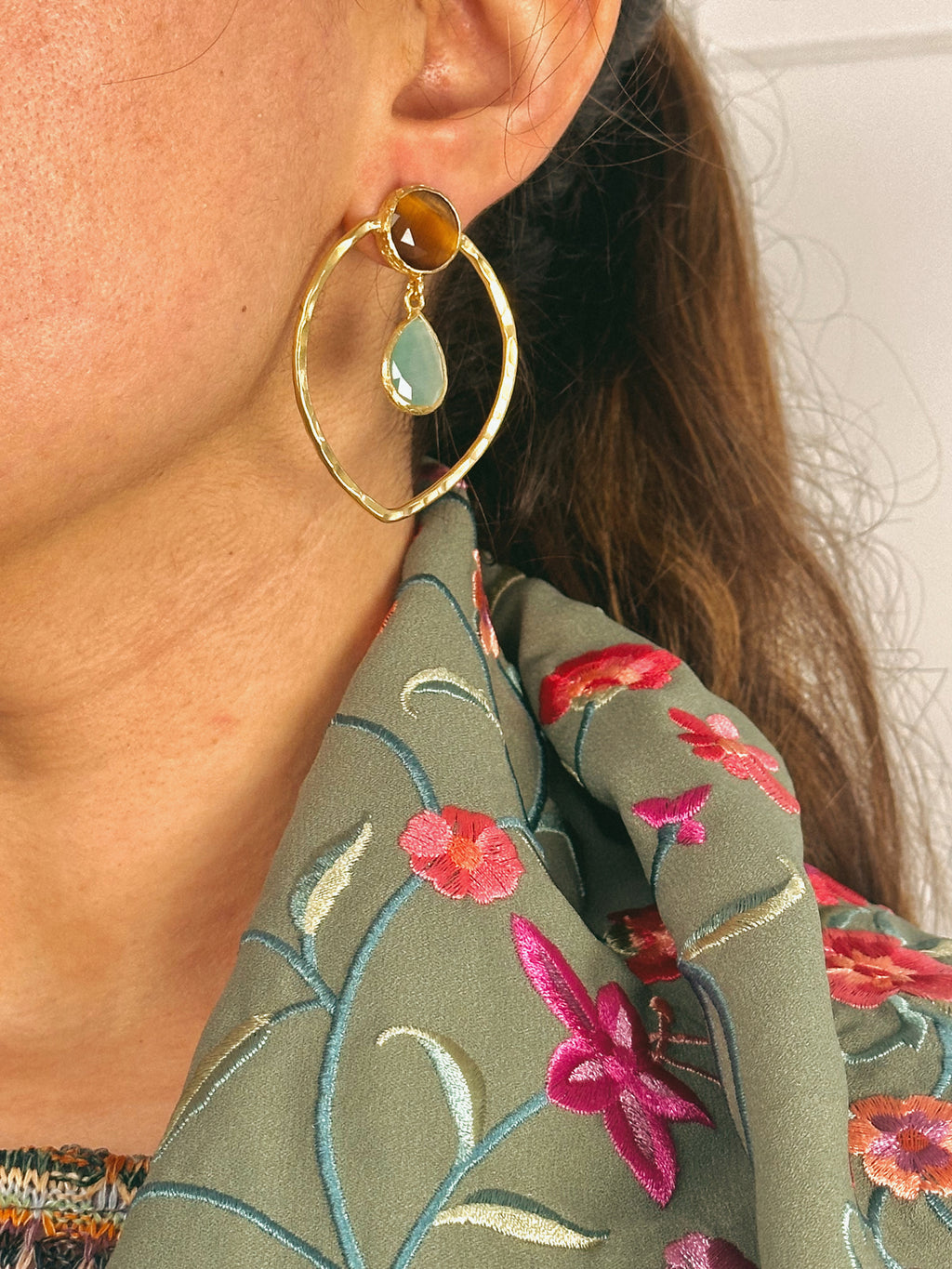 Pendientes Matilda Marrón y Azul