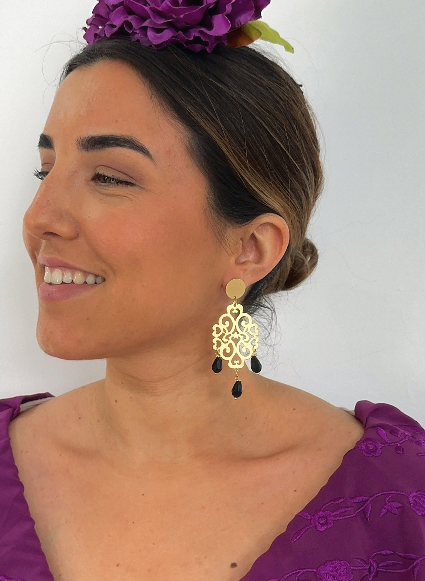 Pendientes Rocio negro