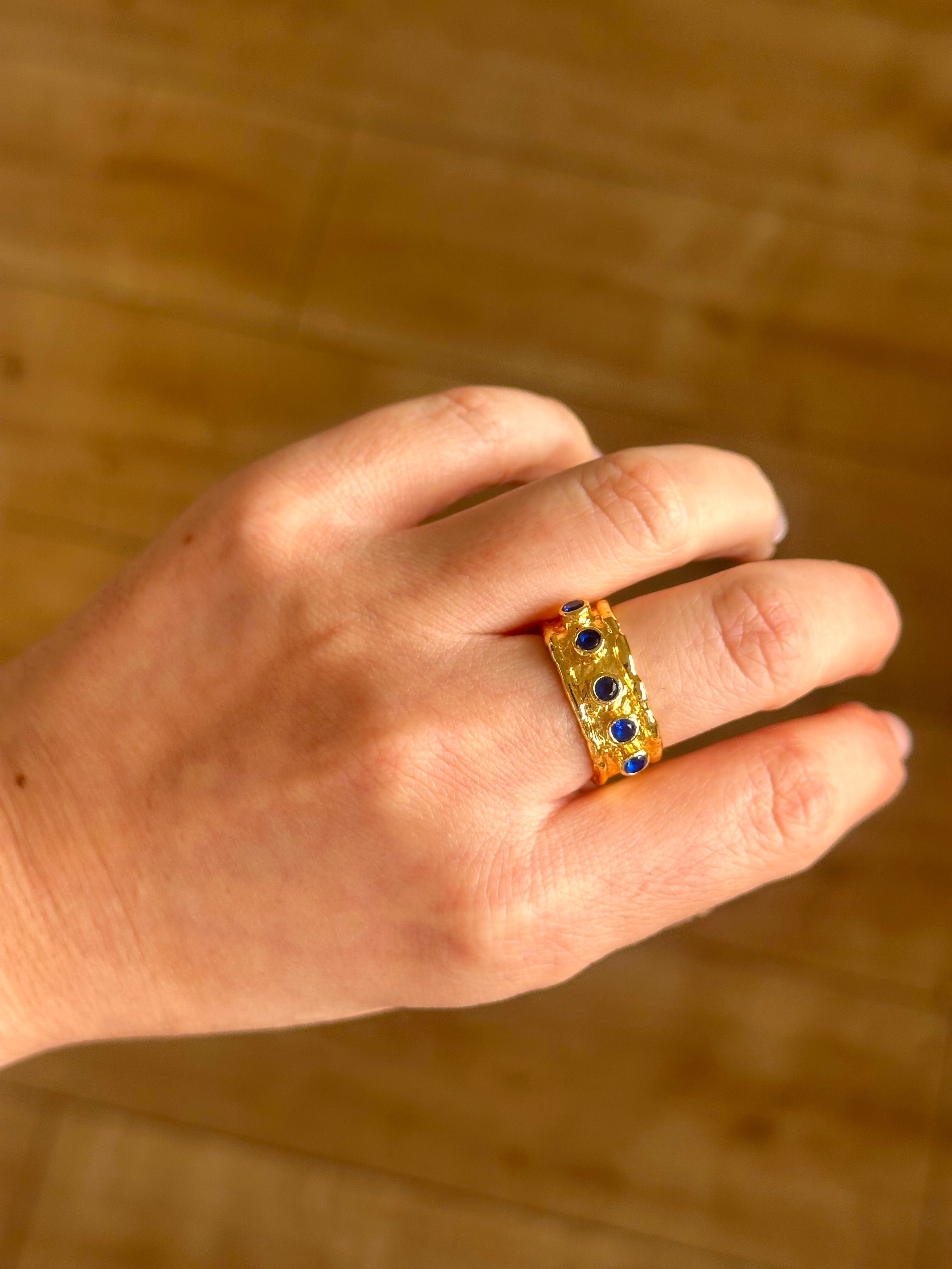 Anillo Roma Azul Eléctrico