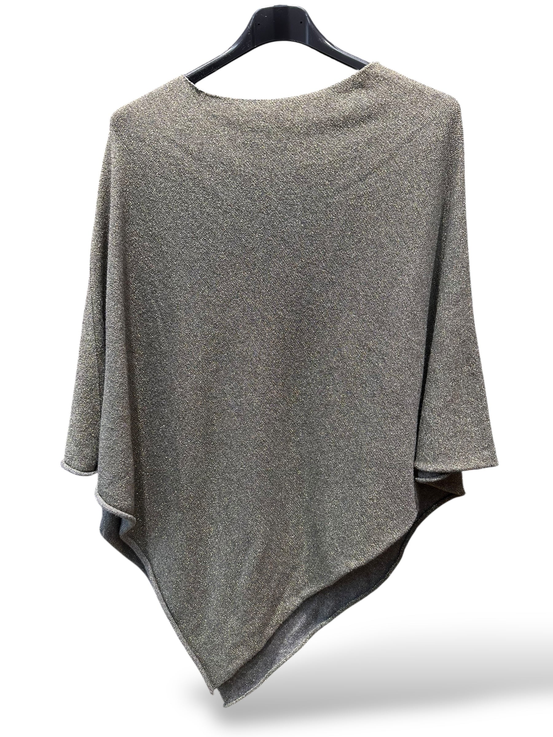 Poncho brillo gris