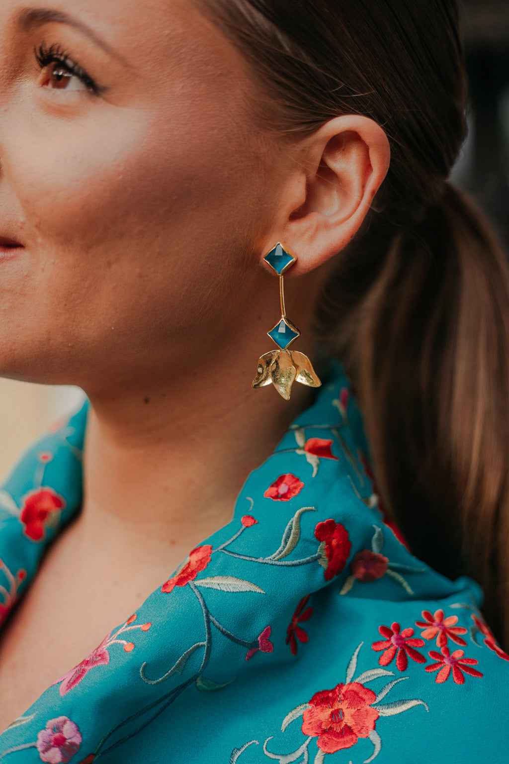 Pendientes Tulipán Azulon