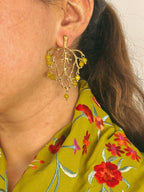 Pendientes Rama Verde Olivo