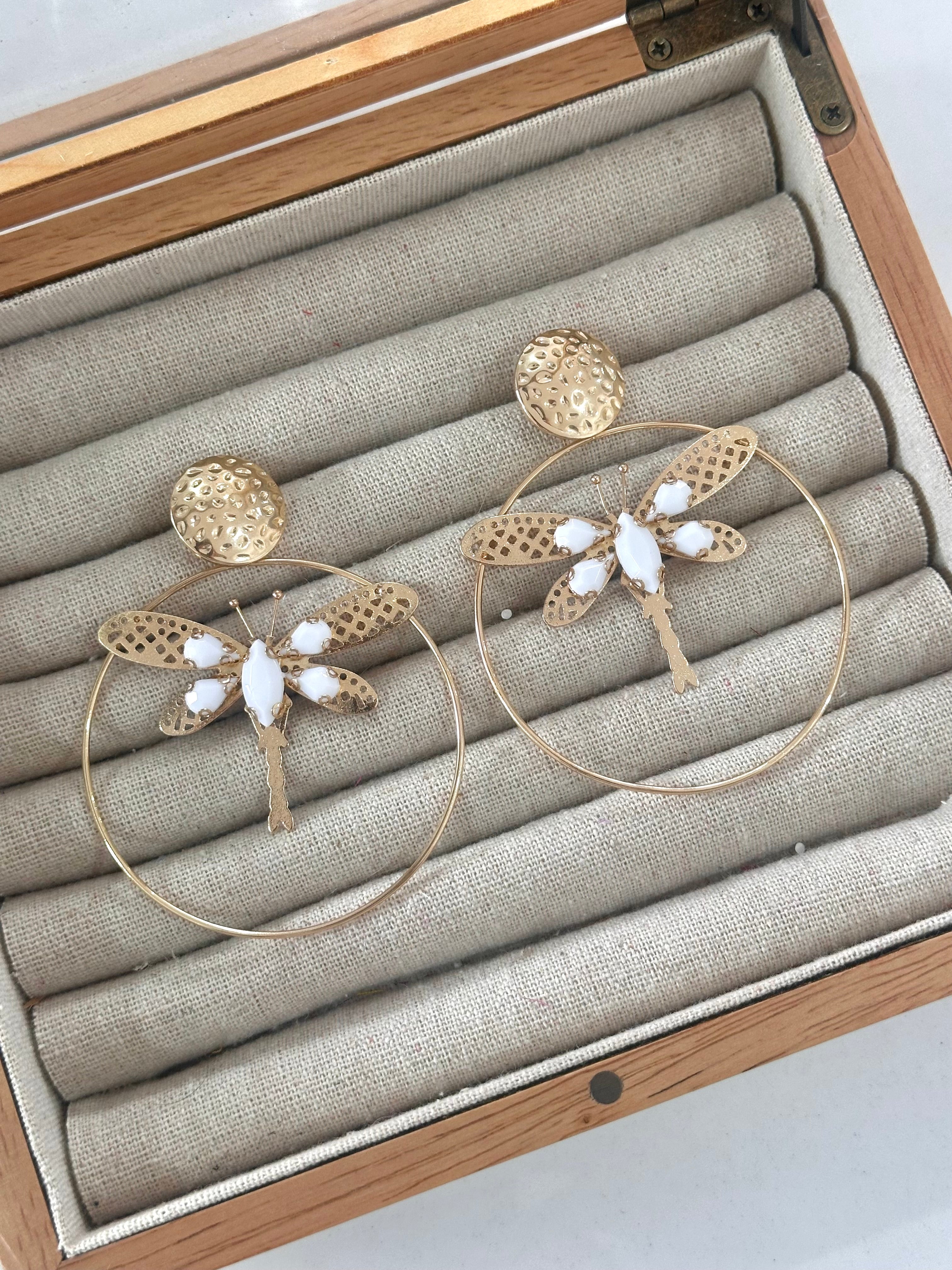 Pendientes Libélula Blanco