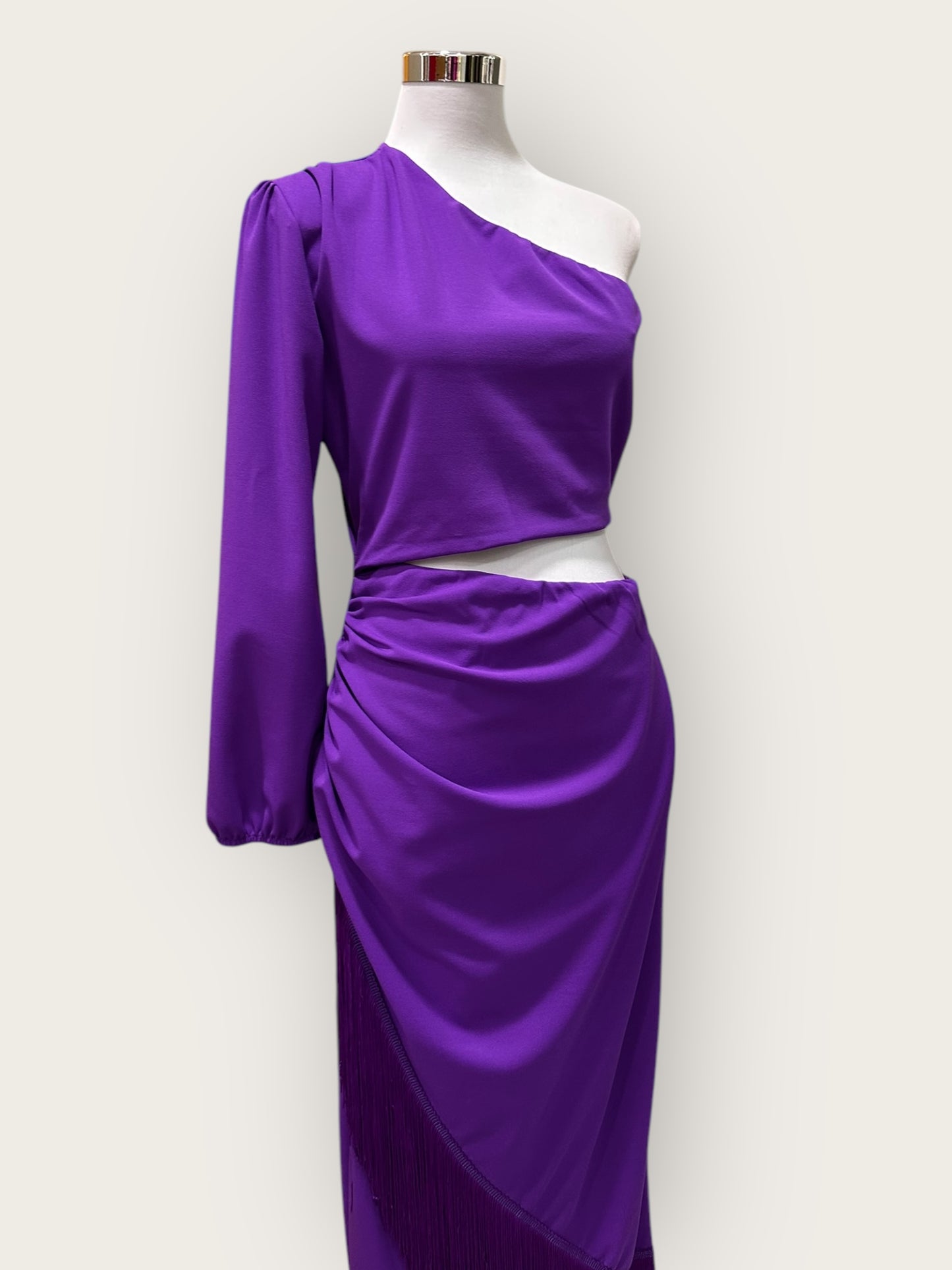 Vestido Gloria Flecos Morado