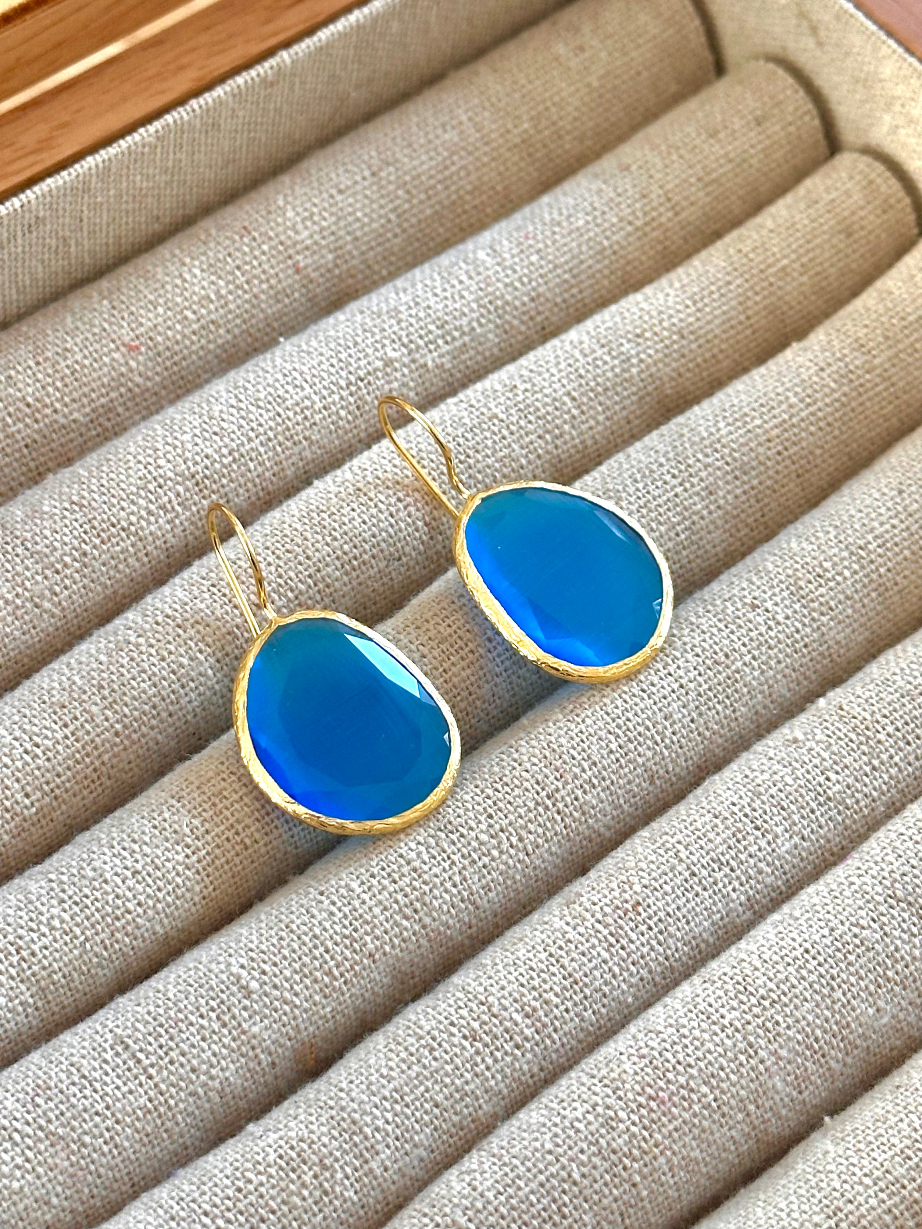 Pendientes Óvalo Celeste