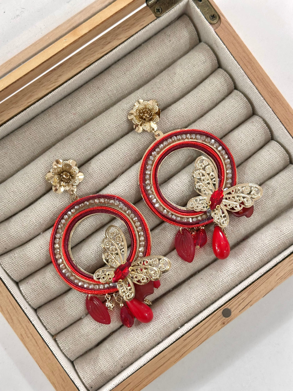 Pendientes Aurora Rojo